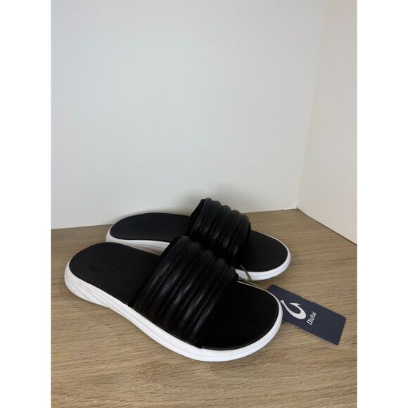 OluKai Komo Slide Sandals Black Men’s Size 10 Non-Marking Sole New - Picture 2 of 8